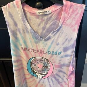 Peloton Grateful Dead Pink &  Blue Tie-Dye Tank Top